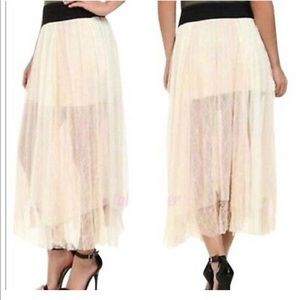 Free People Ivory Combo Dotted Mesh Tutu Tulle Skirt